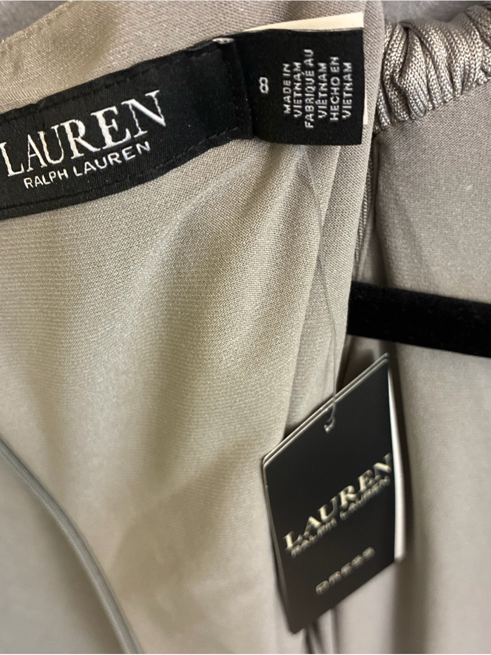 Ralph Lauren Metallic Silver One-Shoulder Maxi Dress with Ring Detail - Picture 5 of 5